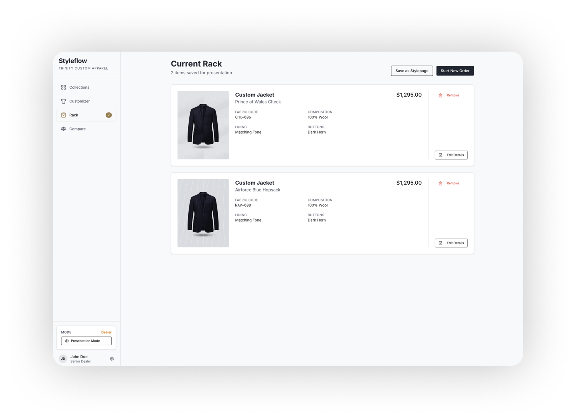 Styleflow fabric library and filter panel