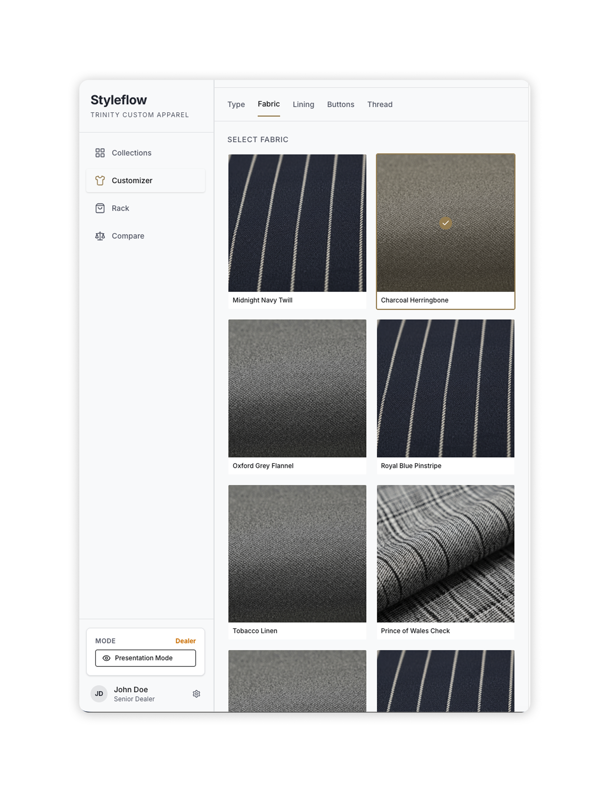 Styleflow garment configuration and live preview